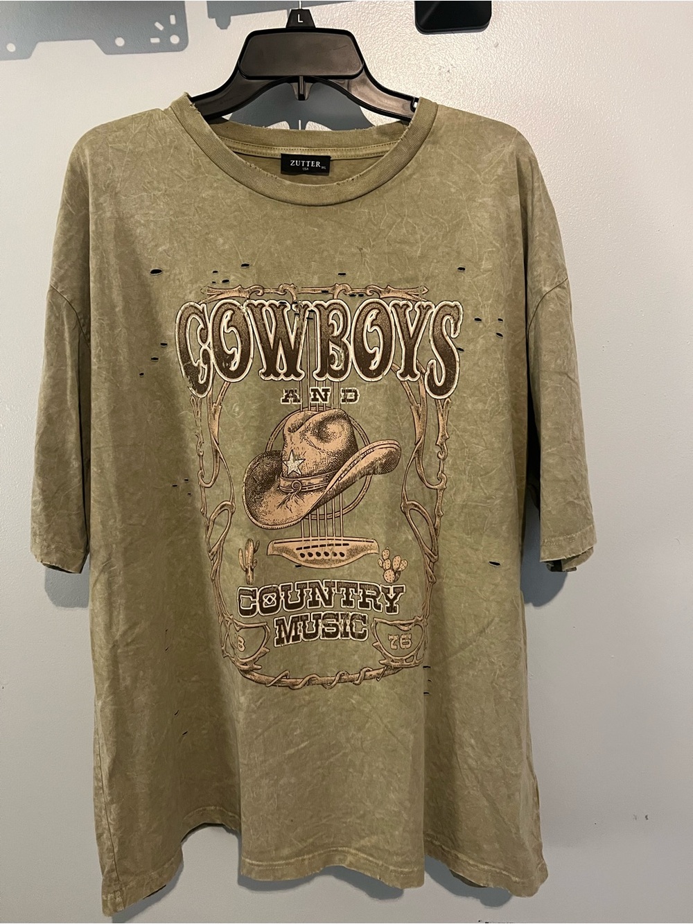 Zutter Olive 'Cowboys and Country Music' Short Sleeve Tee